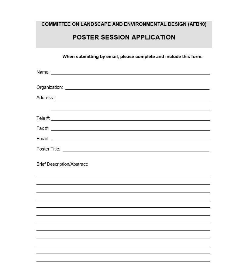 Transportation Research Board Call for Posters 
